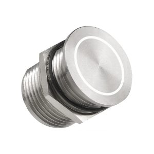 Electronically operated normally open piezo switch. Available in Aluminum or stainless steel body, White LED indication