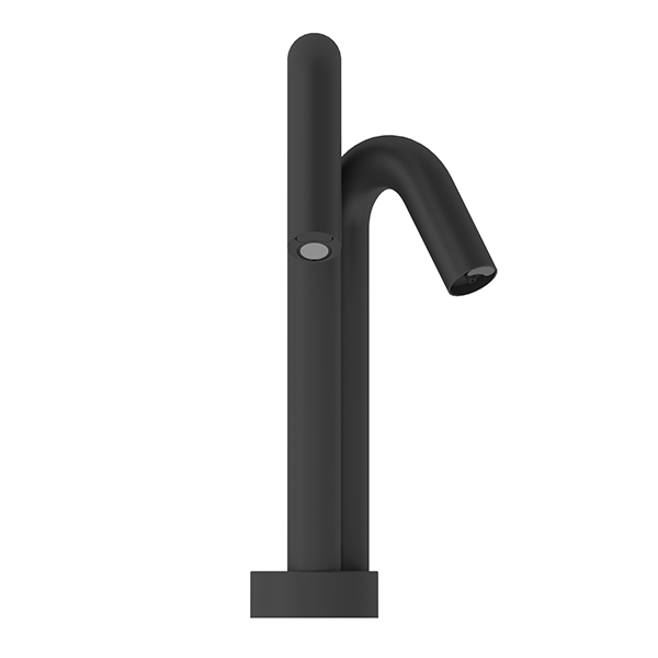 Touch-free deck-mounted electronic faucet and soap dispenser in a single unit Csaba-2-in-1_black