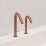 Touchless Faucets - Deck Mounted Bathroom Faucet - Touch-free deck-mounted electronic faucet and soap dispenser Csaba_duo_PVD_Copper