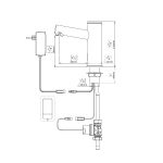 Touch free electronic faucet for deck mounted installations dimensional drawing Elite_AISI316-E_B