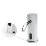Extreme Automatic Soap Dispenser With Soap Level Indicator Automatic Soap Dispensers - Touch-free electronic soap dispenser for deck mounted installations with soap level indicator incorporated in the dispenser Extreme-Soap-Dispenser-With-Soap-Level-Indicator