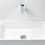 Touchless Faucets - Wall Mounted Bathroom Faucet - Touch free electronic faucet for brick wall installations Quadrat 2030