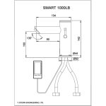 Smart 1000 LB touchless deck mounted faucet product drawing (1)