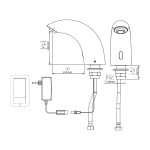 Touch-free electronic faucet for deck-mounted installations Swan-1010-E_B-AB1953 dimensional drawing