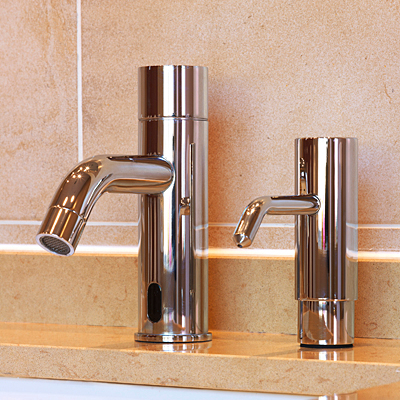 Touch Free Deck Mounted Faucet & Matching touch Free Deck Mounted Soap Dispenser - Extreme Series - Touchless Faucet and Automatic Soap Dispensers