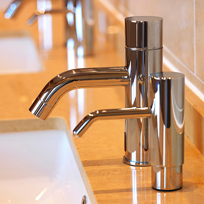 Touch Free Deck Mounted Faucet & Matching touch Free Deck Mounted Soap Dispenser - Extreme Series - Touchless Faucet and Automatic Soap Dispensers