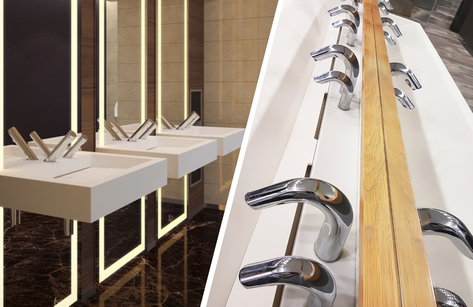 Touchless Deck Mounted Faucets For Commercial And Public Bathrooms