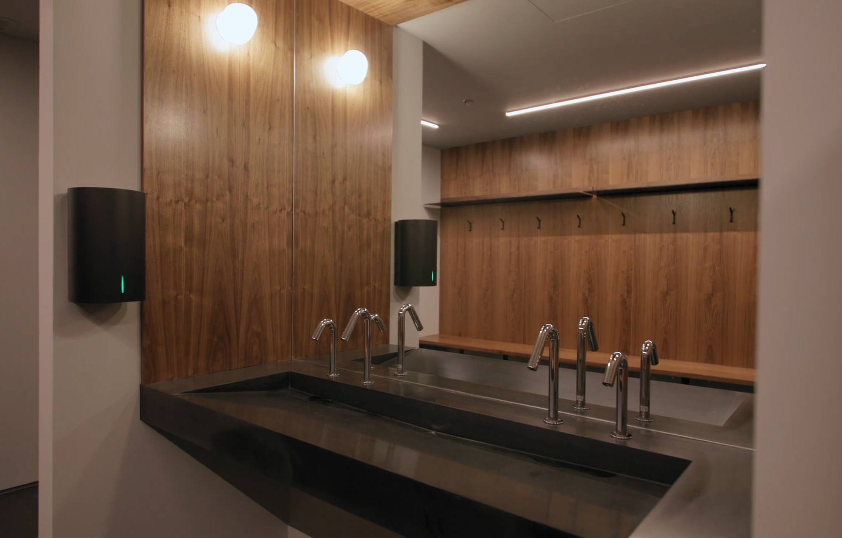 Noble Yoga Studio - Csaba Duo and Coot TF G - touchless faucets and automatic soap dispensers