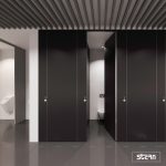 Touchless cubicles with occupancy indicator - touch free toilet partition - touchless cubicle solutions - cubicle wc - bathroom divider - toilet partitions